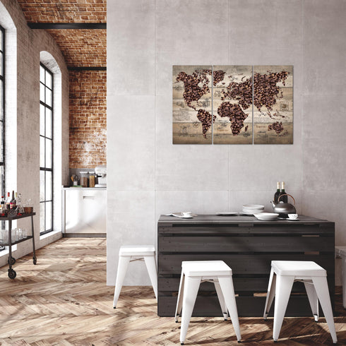 Wandbilder Wohnzimmer XXL Küche Kaffee Moderne Bilder Weltkarte